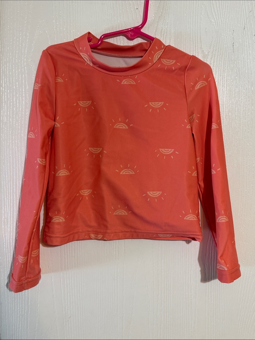 Carter's Coral Long-Sleeve Sun Print Top